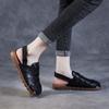 2CM Weave Cow Genuine Leather New Women Summer Hook Loafer Sandals Platform Wedge Comfy Shoes Elthnic Hoollow Retro Flats Rubber