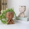 Artistic Sculpture Flower Pot Face Planter Pot, Cute Resin Head Vase for Succulents Flowers, Decorative Pots Unique Indoor Bedroom Desk Shelf