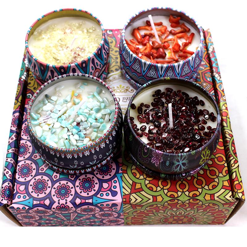 Colorful Natural Crystal Hand-watered Incense Candle for Gift or Decoration
