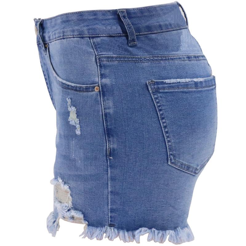 Four Color Ripped High Waist Women's Denim Shorts