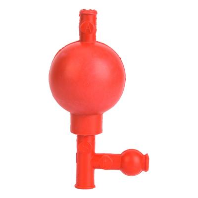 Bulbo de sucção de borracha de laboratório Bola de pipeta quantitativa segura com 3 aberturas Vermelho