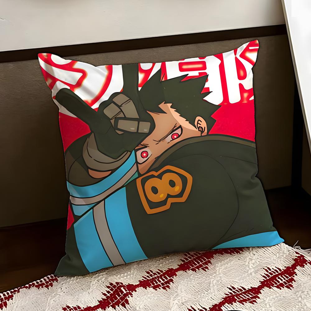 FFire Force anime Cushion Cover Reversible Soft Durable Pillow Cover Home  Car MultiScene Use for Daily Comfort