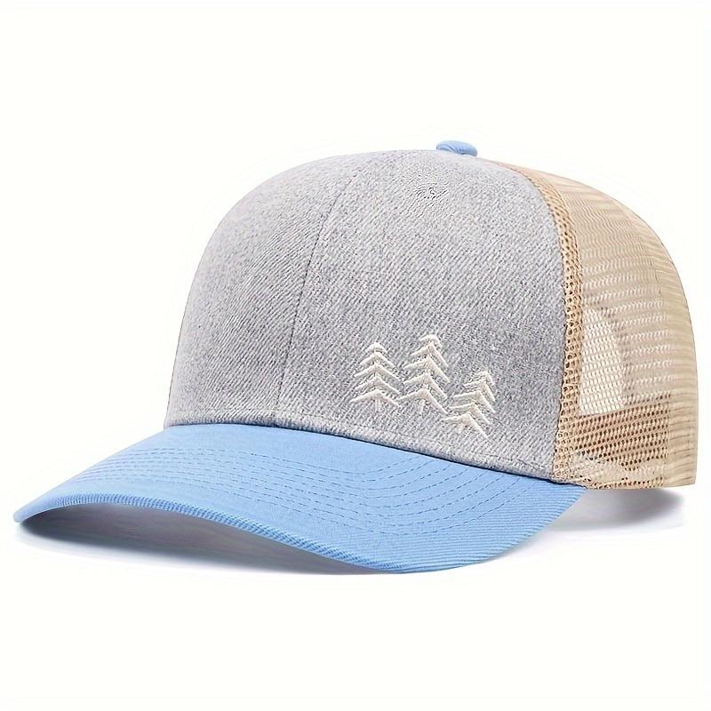 

1pc Stylish Women s Baseball Cap Outdoor Sports Sun Protection Hat with Embroidered Detail, Breathable Mesh Back, Adjustable Snap Closure синій