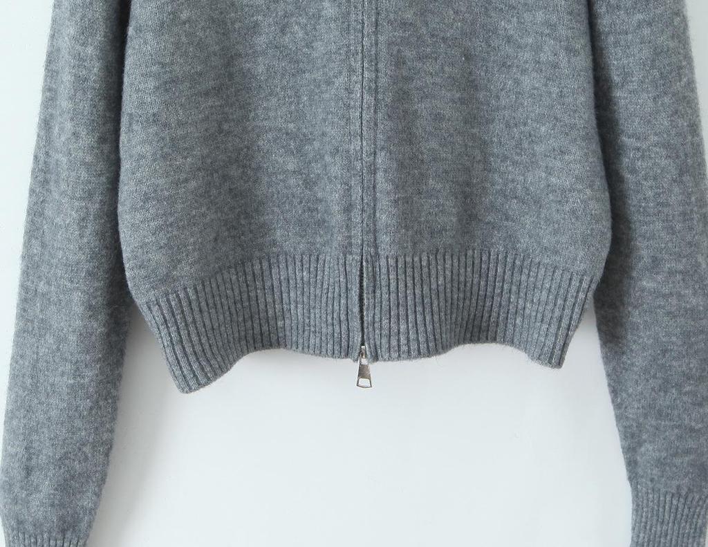 French-Style Faux Fur Collar Zipper Cardigan - Women's Autumn/Winter Sweater