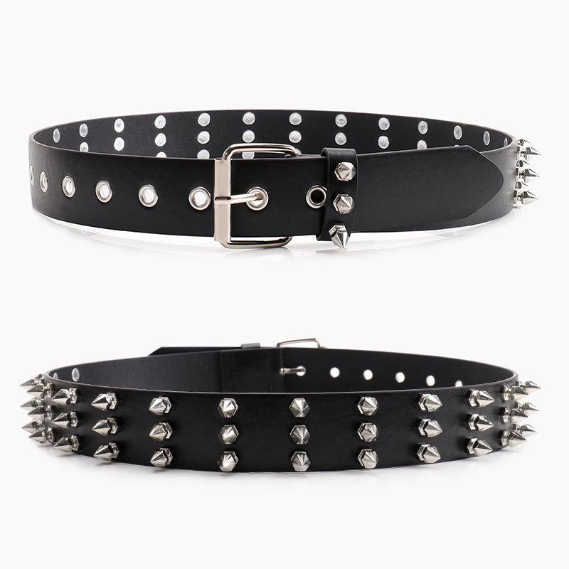 Solid Fashion Color Rivet Design Women Casual Belt For Street Style Wearing