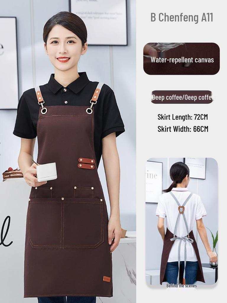 Waterproof Canvas Apron with Custom Logo Printing for Catering and Supermarket Use