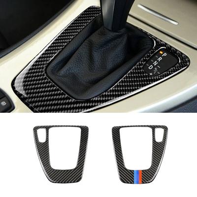 Auto Styling Real Carbon Fiber Schalthebel Bedienfeld Abdeckung Aufkleber Trim Für BMW 3 serie E90 E92 e93 2005-2009 2010 2011