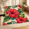 Tropical Hibiscus Floral 2 Coral Fleece Blanket Summer Bloom