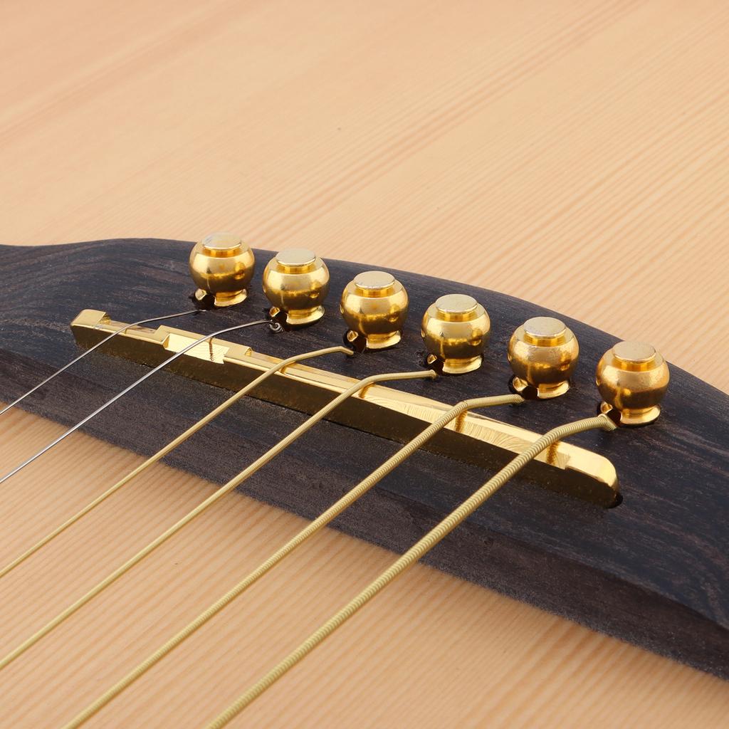 12pcs Brass Guitar Bridge Pins Acoustic Guitar Pin Puller Enhanced Tone Solid Brass
