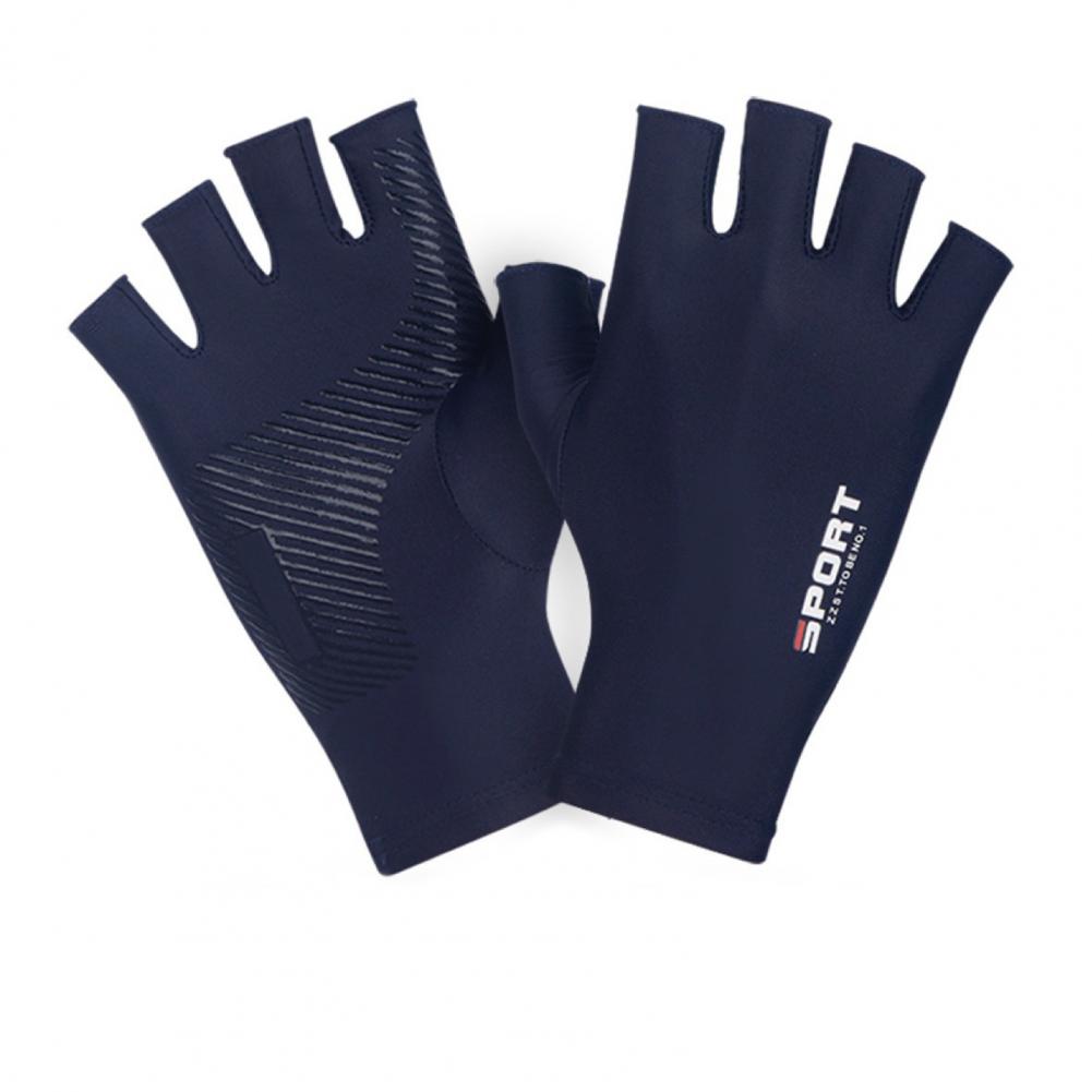 Sunscreen Gloves Solid Color High Elastic Breathable Non-slip Half-Finger Gloves Sun-Protection Spandex Women Men Summer Outdoor