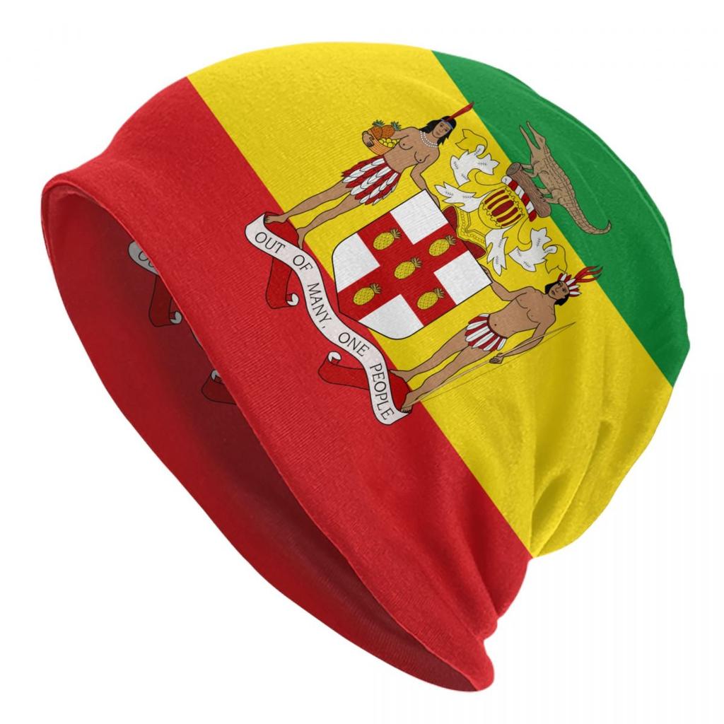 Custom Jamaica Rasta Lion Skullies Beanies Caps Unisex Winter Warm Knit Hat Reggae Jamaican Flag Bonnet Hats Outdoor Ski Cap