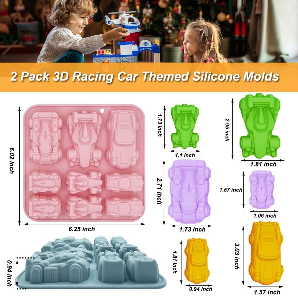 Non-Stick Racing Car Shape Cake Pan Silicone Racing Car Shape Baking Molds  for Gummy Making