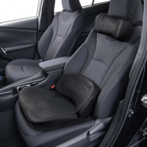 BONFORM Phiten Premium Aqua Titanium Cushion Lower Back Hold Type 38 X 18cm Black Genuine Leather-like Synthetic Leather Lower Back Pain and Fatigue M