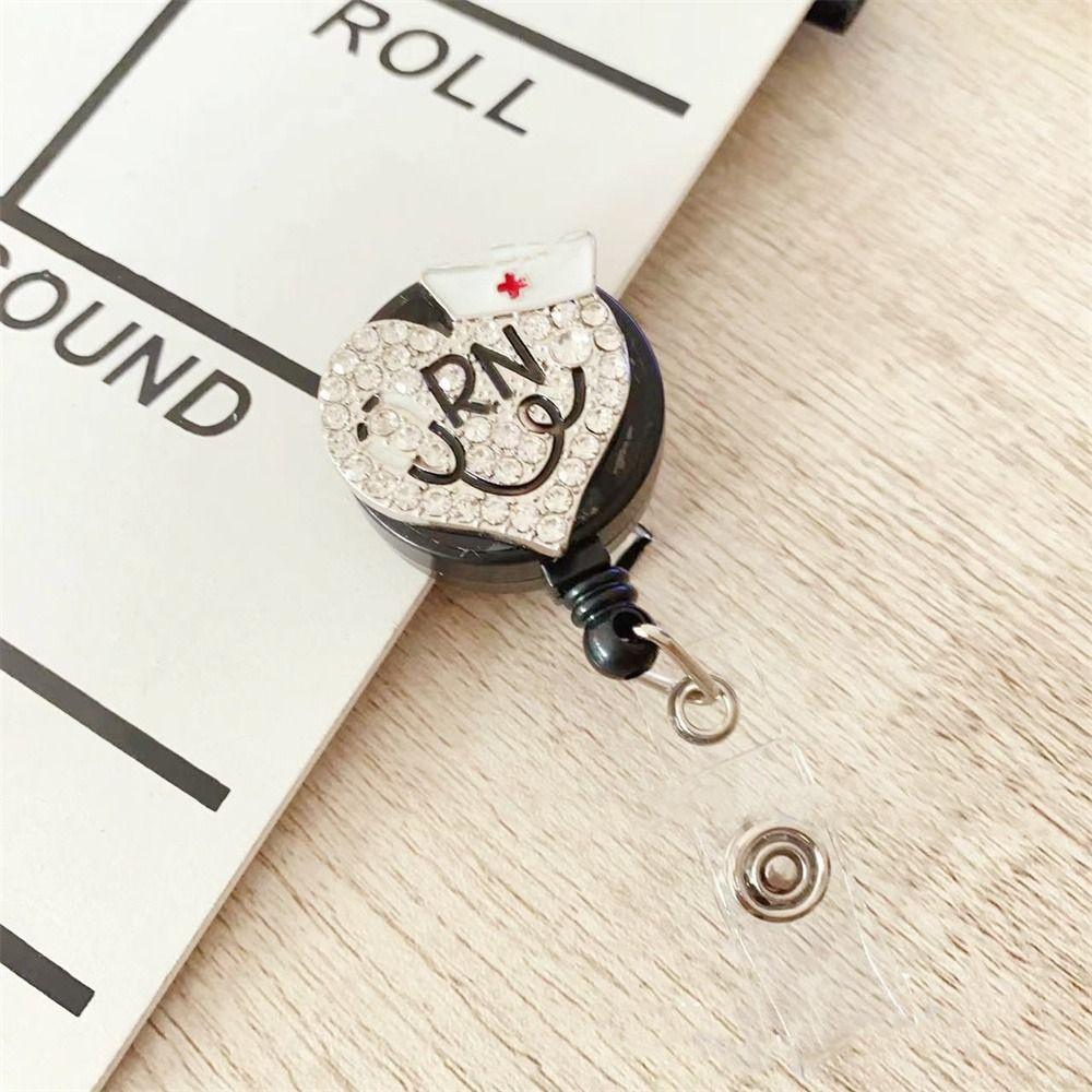 

ID Badge Holder Alligator Clip Easy Pull Buckle Retractable Badge Reel Nurse Doctor Style 8