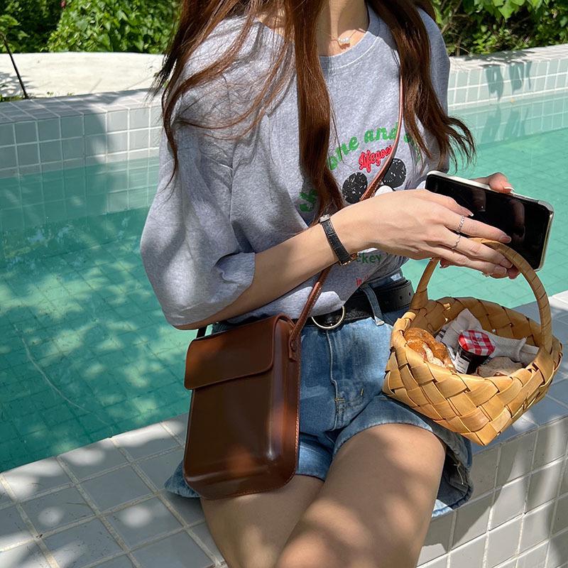 Niche 2025 Stylish Retro Crossbody Phone Bag - Unisex Japanese & Korean Textured Design