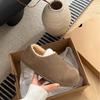 Fleece Birkenstock Shoes Women's Platform All-inclusive Muller Shoes Fluffy Half Drag 2025 Autumn and Winter Wear a Pedal Warm Cotton Shoes