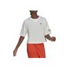 Adidas Alphabet Logo Print Crop Round Neck Short Sleeve T-Shirt Women Tops White H67199