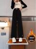 Girls' 2025 Fleece-lined Wide-leg Pants, Autumn & Winter Fashion, Thick & Loose Fit, for Middle & Big Kids.