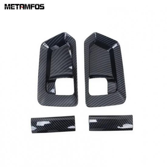 For Toyota Hiace Granvia Commuter - 2024 Carbon Fiber Interior Door Handle Bowl Cover Trim Bezel Accessories Car Styling