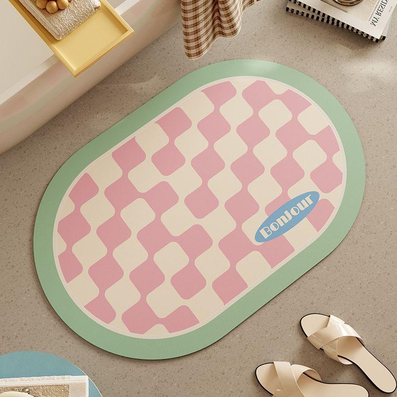 Simple And Small Fresh Diatom Mud Floor Mat Household Bathroom Non-Slip, Wear-Resistant And Dirt-Resistant Floor Mat Toilet Door Floor Mat