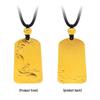 Vietnam Gold Auspicious Clouds Guanyin Tag Pendant Necklace - Yellow Brass, Gold-Plated, Unisex