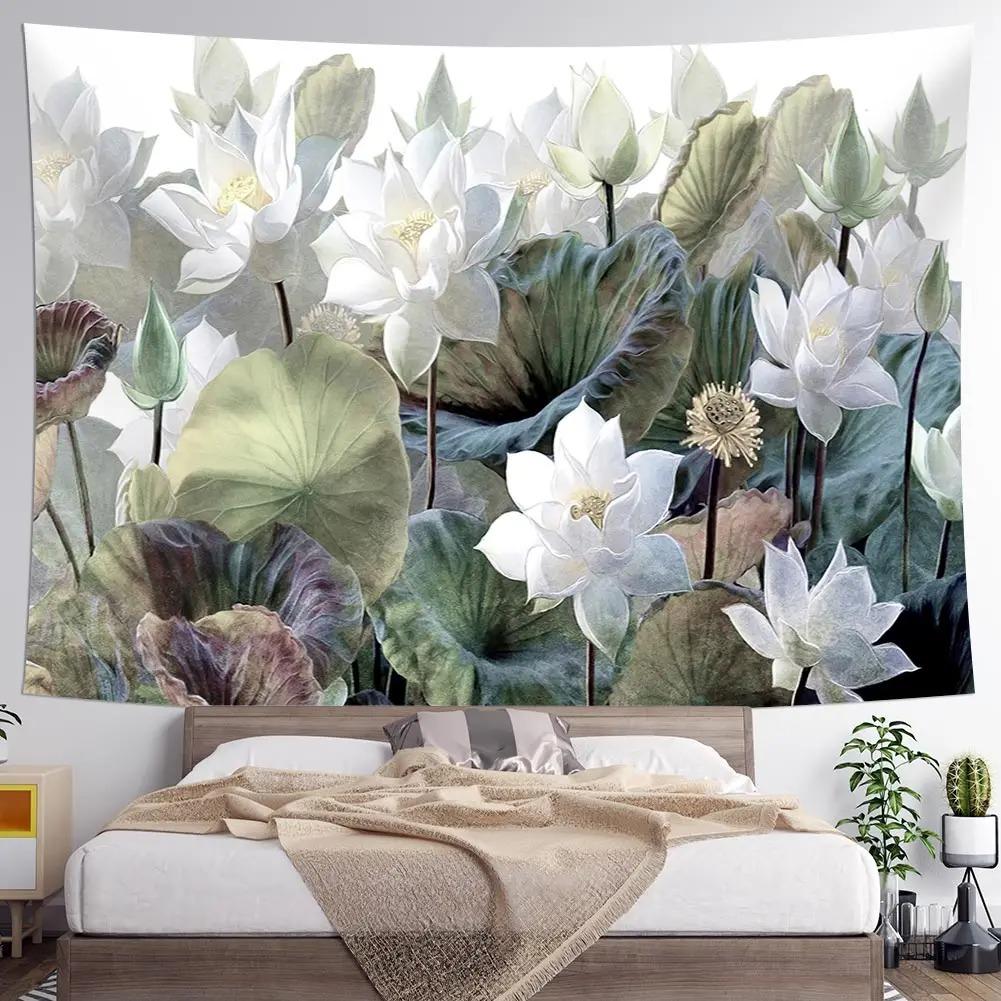 Lotus Leaf Lotus Room Decorative Tapestry Home Wall Decor Office Living Room Tapestry