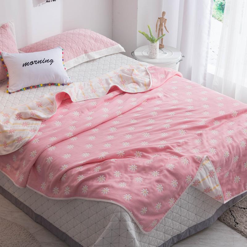 The New Cotton Six-layer Gauze Towel Quilt Is A Single Double Air Conditioning Blanket, A Cotton Sofa Towel, A Four-season Lunch Break Blanket