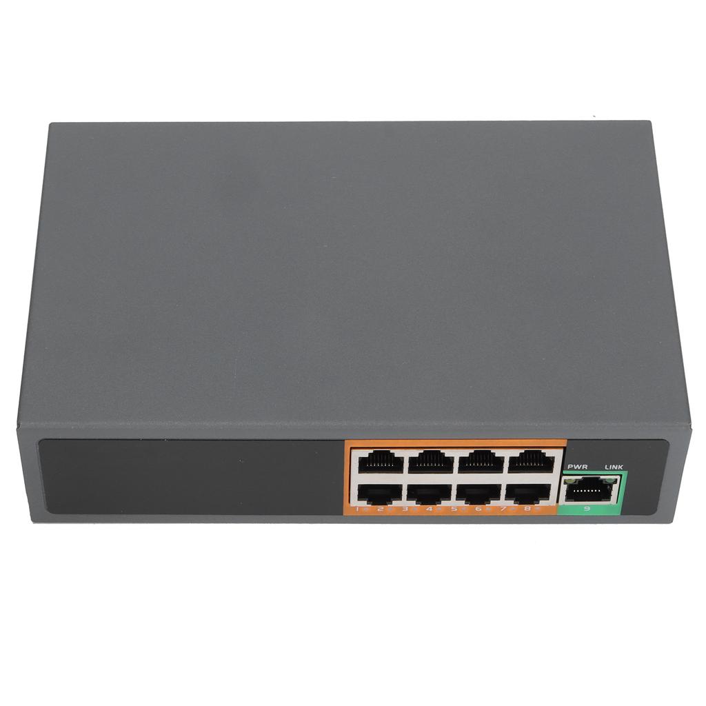 POE Switch 9 Ports  Gigabit Ethernet Adapter for IP Cameras CCTV Security Systems Wireless AP