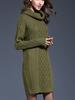 Autumn and Winter Plus Size Women's Knitted Sweater Dress Long High Neck Sweater for Women