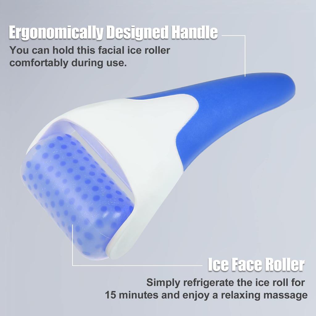 VOCOSTE Facial Ice Ice Face Roller Facial Roller Skin Care Tool for and Puffiness Purple and Blue Rollers, 2-Piece Set, Massager, Face, Eyes,