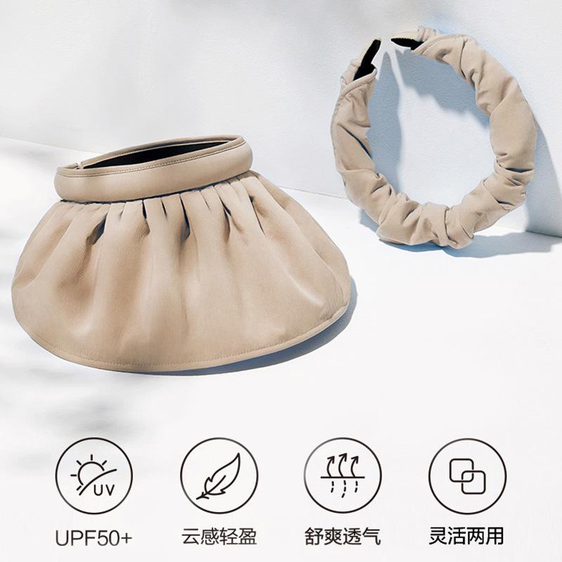 Vinyl sunscreen hat women face protection UV protection big brim summer travel shade empty top bucket hat sun hat