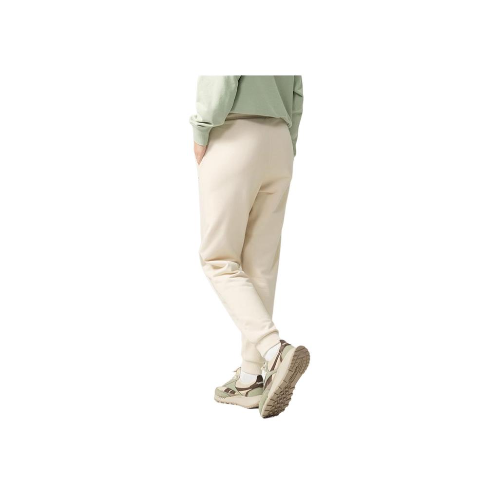 Reebok Simple Loose Versatile Casual Drawstring Mid-Rise Tapered Knit Joggers Women Joggers Beige 24FRM606WGM1