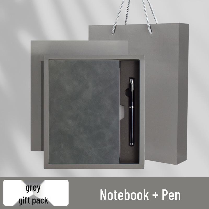 High-End Soft Leather Business Notebook with Magnetic Buckle and Custom Logo - Ideal Gift Set