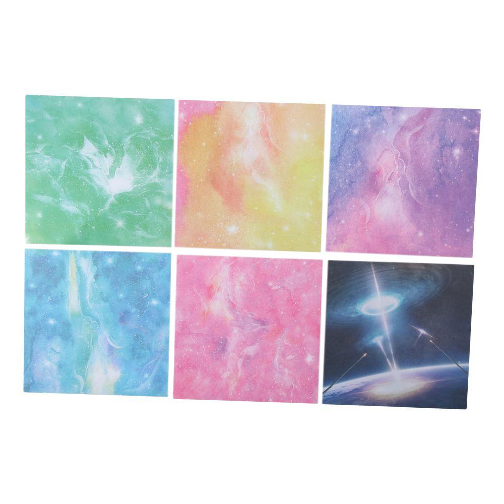 6x6 Inches Galaxy Origami Bright Colors Double-sided Printing Outer Space Origami Sky Galaxy Origami Traditional Pattern