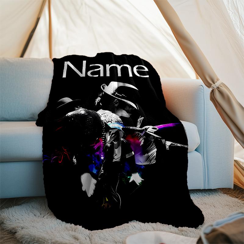 Personalisierte Decke mit individuellem Namen - Michael Jackson Druckdesign, Decke für Sofa, Bett, Reisen, Camping - Weich und Warm, Tolles Geschenk