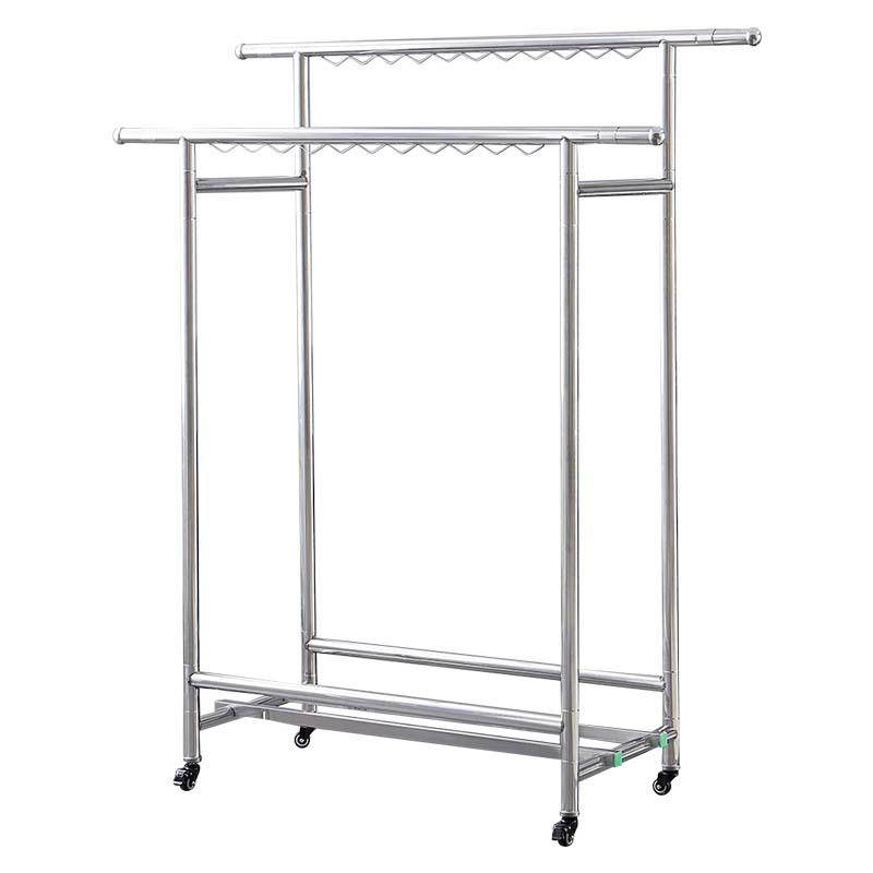 Mobile Stainless Steel Clothes Drying Rack, Multi-Pole & Layer, Quilt/Bedding Friendly, Indoor/Outdoor, Includes Shoe Rack