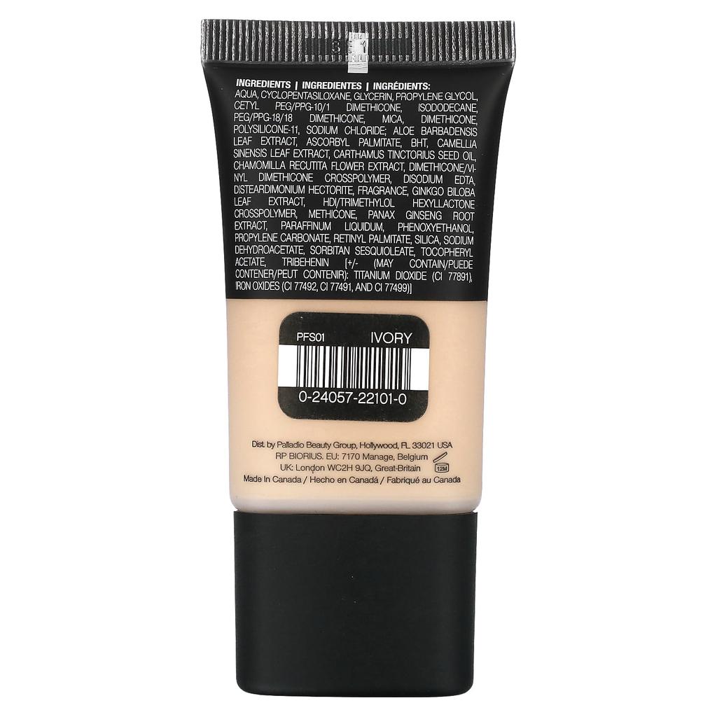 Palladio Puder-Finish Foundation, Elfenbein PFS01, 0,91 fl oz (27 ml)