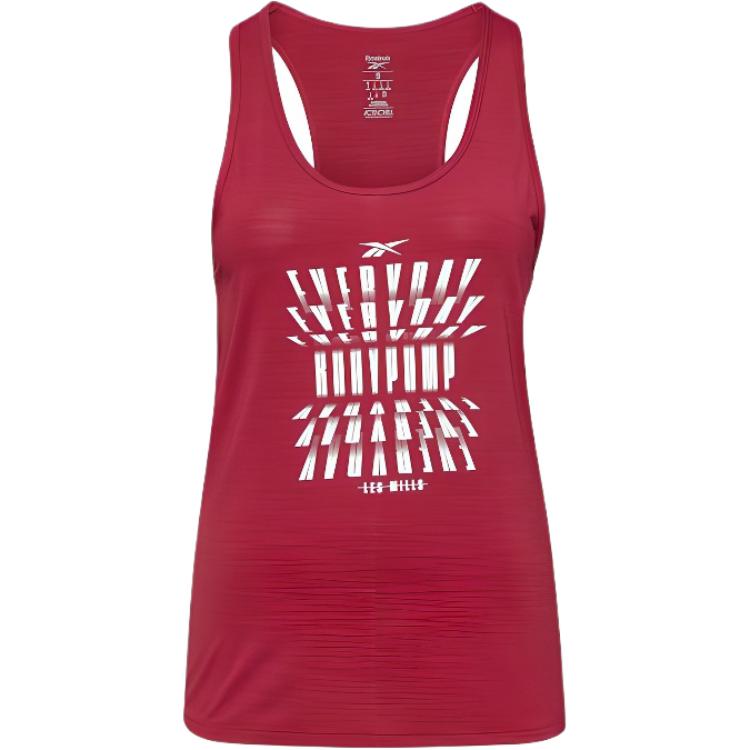 

Reebok Pattern Print Round Neck Sports Tank Top Women tops Burgundy H08949 XS