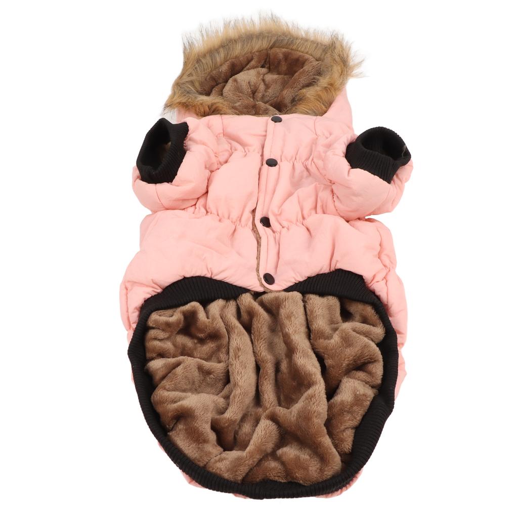 Dog Hooded Down Jacket Double Layer Thickening Pet Cold Weather Coat for Large Dogs