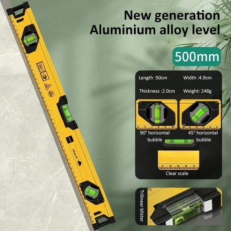 30/40/50cm High Precision Level Ruler Portable Magnetic Spirit Level Aluminum Alloy Leveling Tool Measurement Bubble Level Gauge
