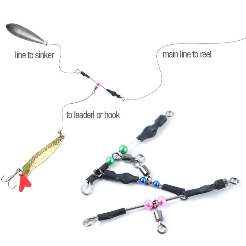 Bearing Swivels Connector Fast Hook Smooth Swivels Fishing Connectors with Beads for Anglers Easy To Use Fishing Tackle