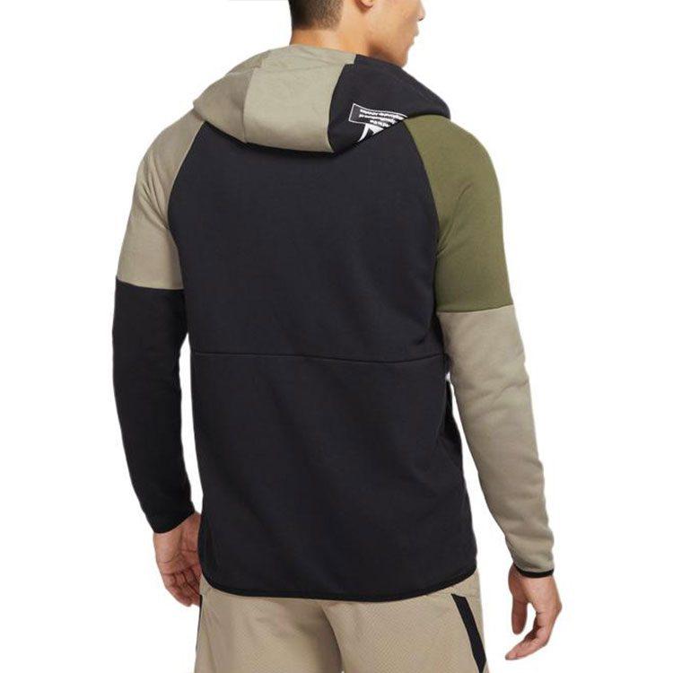 Nike Sweatshirts Men's Green Hooded Moderate Cardigan DQ4788-326