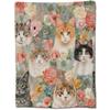 Cute Cat Flannel Digital Print Blanket Sofa Blanket Office Nap Blanket