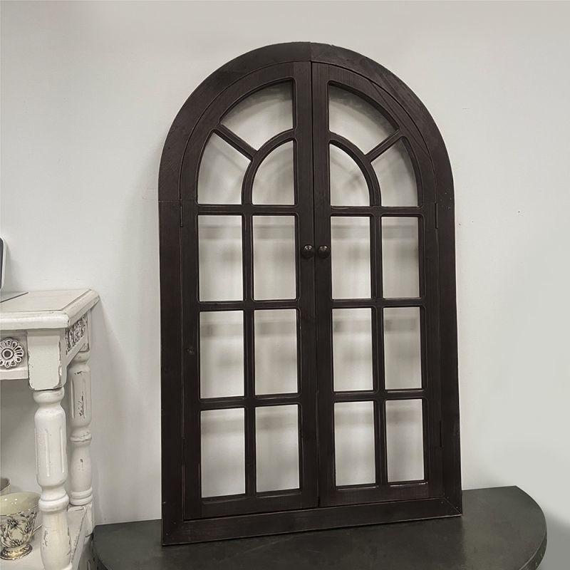 French-Style Solid Wood Shutter Mirror for Electrical Box Covering and Corridor Decor