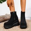 Woman Boots  Trend Shoes Wedge Platform Winter Ankle Boots for Women Super-high Heel Round Toe  Elegant Booties Plus Size 43