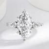 925 Sterling Silver Luxury Paved 8 Carat Marquise Shape High Carbon Diamond Wedding Band for Women Engagement Bridal Jewelry Wholesale