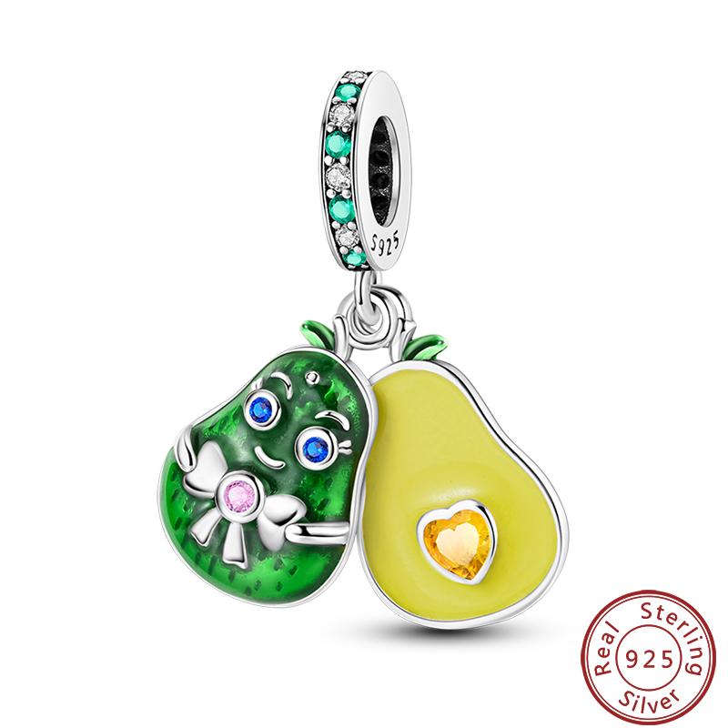 Copper Strawberry Pineapple Avocado Fruit Dessert Series Sweet Charms Beads 3Mm Diy Gift Fine Jewelry