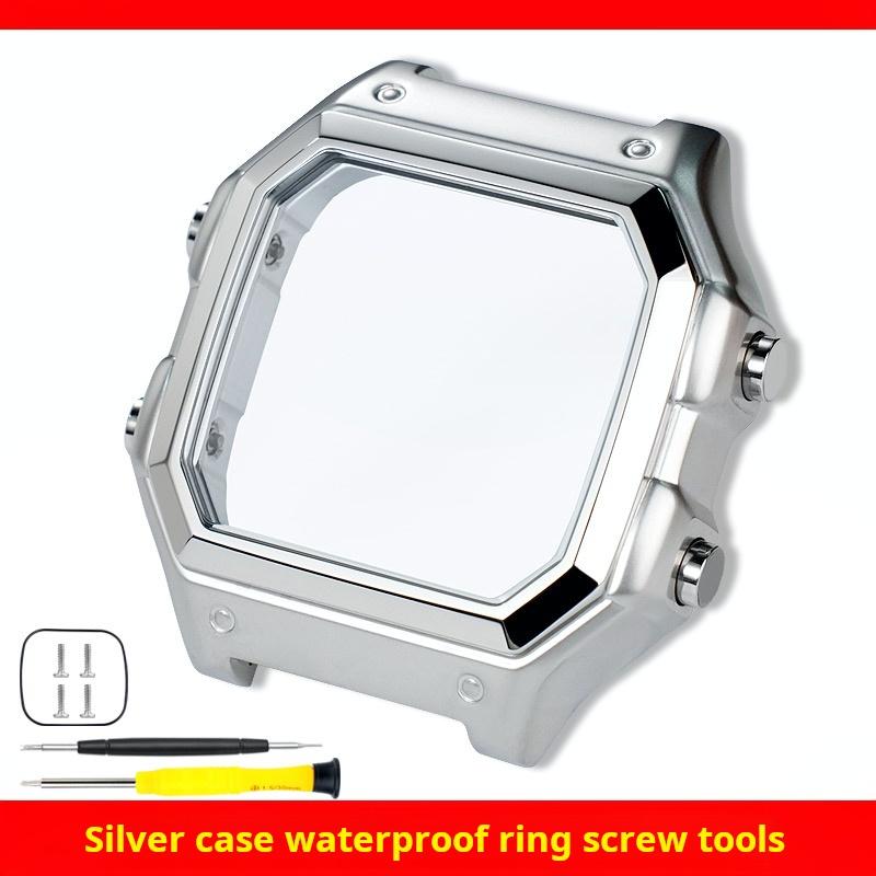 AE1200 Case Stainless Steel Bezel Strap for Casio G-Shock 3299 AE-1200WH AE-1300 Modified Metal Wristband Case Mirror Glass Kit