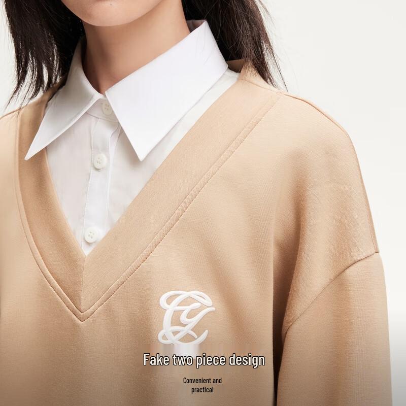 VEROMODA Women's Mock Layer Printed Casual Sweatshirt