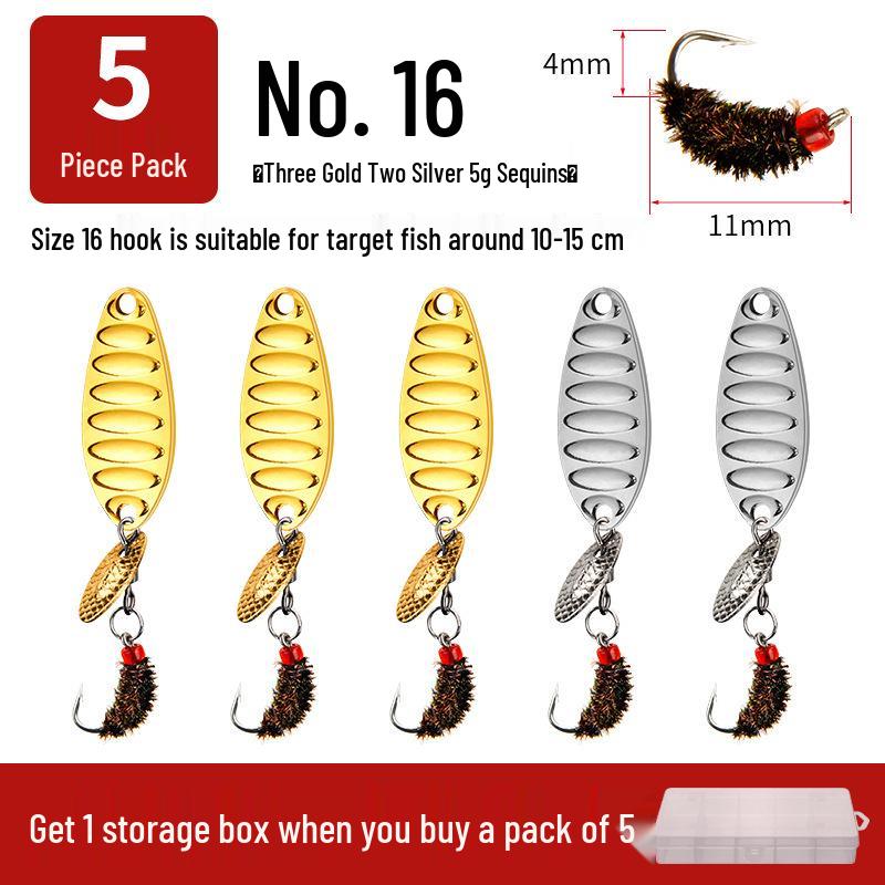 Modified Fly Fishing Hooks: Flat Vibration Spinner, Dragon Scale Micro Lures for Mandarin Fish & Crucian Carp